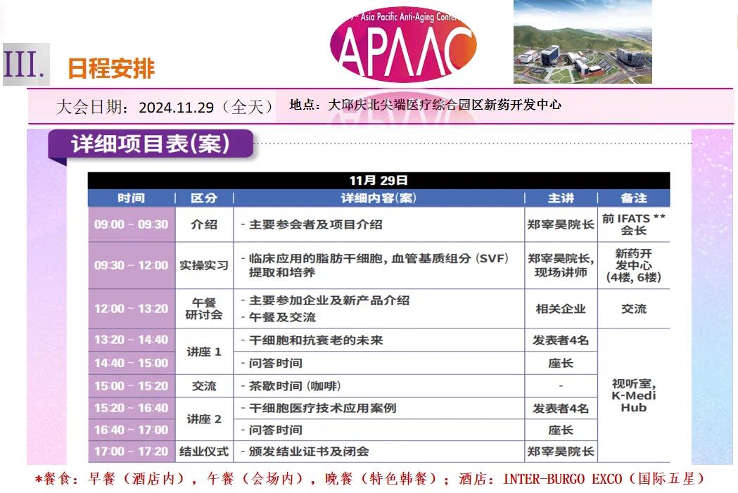 2024年亚太国际顶尖抗衰老大会